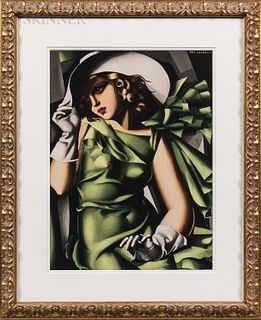 After Tamara de Lempicka (Polish, 1898-1980) Young Lady with Gloves. Signed "T.DE LEMPICKA" within the matrix u.r. Color screenprint on