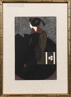Kiyoshi Saito (Japanese, 1907-1997) Two Framed Woodblock Prints: Maiko Portraits. Signed "Kiyoshi Saito" and with artist's seal lower l
