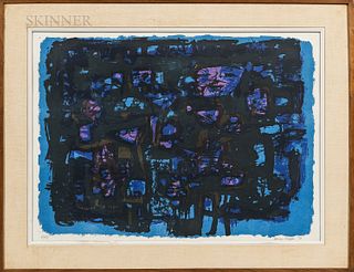 Henry Cliffe (British, 1919-1983) Abstract. Signed and dated "Henry Cliffe 59" in pencil l.r., numbered "50/50" in pencil l.l. Color li