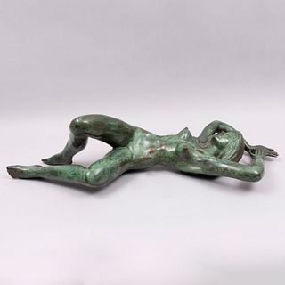 OCTAVIO PONZANELLI Desnudo femenino Firmada Fundición en bronce patinado 94 x 24 x 38 cm