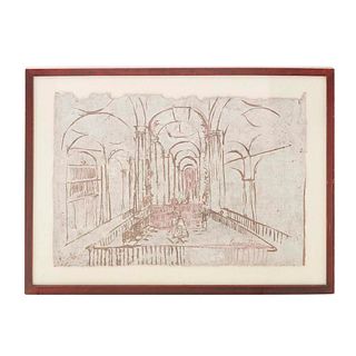 CARMEN PARRA, Sin título, Firmada, Serigrafía sobre papel amate, 3 / 30, 55 x 79 cm