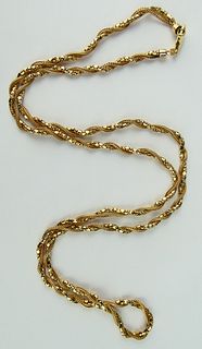 14KT YELLOW GOLD THICK ROPE EUROPEAN NECKLACE
