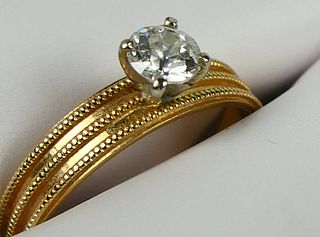 14KT YELLOW GOLD & DIAMOND LADIES ENGAGEMENT RING