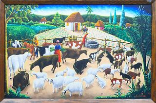 ANDRE NORMIL 1934-2014 HAITIAN ART OIL PAINTING