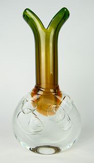 MID CENTURY GLASS VASE BY JAROSLAV SVOBODA