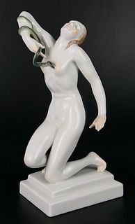 HEREND CLEOPATRA WITH SNAKE - 10" TALL