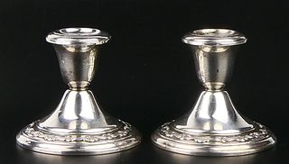 PAIR OF STERLING GORHAM SMALL CANDLE STICKS