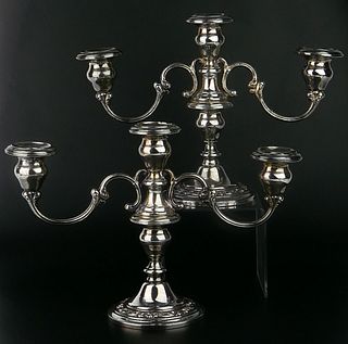 PAIR OF GORHAM STERLING SILVER 2 ARM CANDLEABRAM