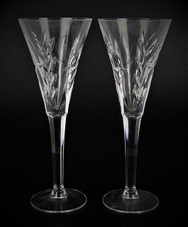 WATERFORD PAIR OF CHAMPAGNE TOASTING GLASSES