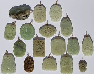 (17) Carved Chinese Jade Pendants