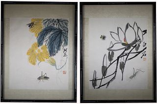 (2) Qi Baishi Woodblock Prints