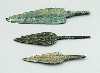 (3) Bronze Luristan Arrowheads, ca. 800 - 600 BC