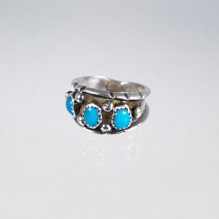Sterling & Multi-Stone Turquoise Ring