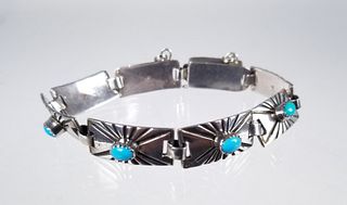 Silver & Turquoise Bracelet