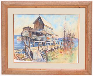 Hunter Barker (1918 - 2010) Watercolor
