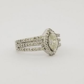 14K White Gold & Diamond Marquise Ring