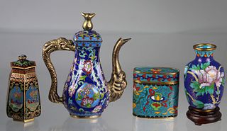 (4) Chinese Cloisonne Vessels