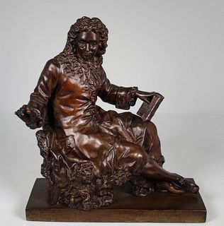 Antique Bronze Seated Scholar Figure