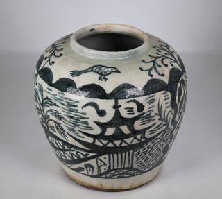 Chinese Late Ming Dyn Style Stoneware Ginger Jar