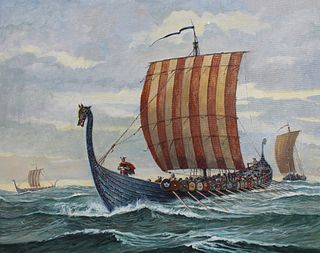 Brian Sanders (B. 1937) "Viking Longship"