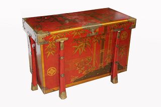 Japanese Red/Lacquered Chest