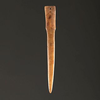 An Engraved and Drilled Bone Hairpin, 6 In.