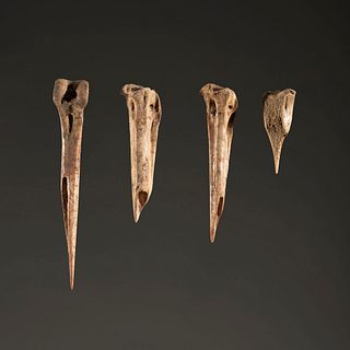 Four Split Bone Awls, Largest 4-3/4 in.