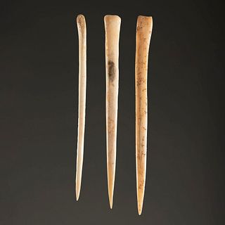 Three Bone Awls, Largest 6 in.