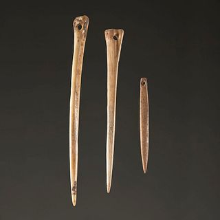 A Group of Bone Needles, Largest 6-1/8 in.