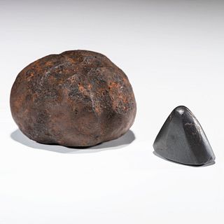 A Hematite Cone and Loafstone, Largest 2 in.