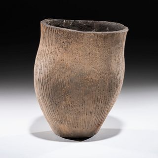 An Incised Hopewell Pottery Jar, 8-1/2 x 6-1/2 in.