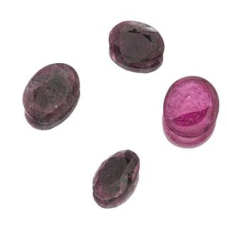 Cuatro rubíes sin montar diferentes tallas y calidades 19.75 ct.