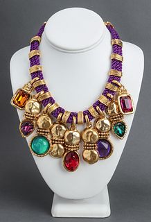Emanuel Ungaro Gold-Tone Resin & Crystal Necklace