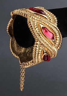 Scherrer Paris Gold-Tone & Ruby Gripoix Bracelet