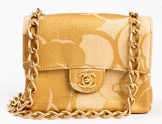 Chanel Raffia Straw Square Classic Mini Flap Bag