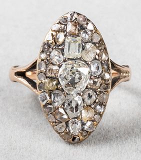 Edwardian / Victorian 14K Rose Gold Diamond Ring