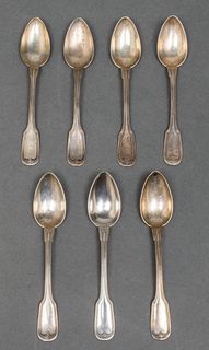 Continental Silver Teaspoons, Set of 7