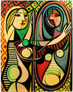 After Picasso Modern Lacquered Print on Board