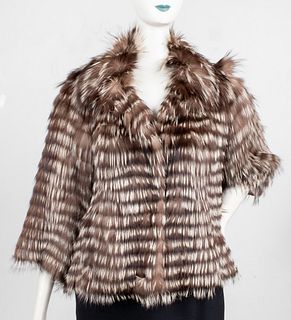 Casa Lopez Satin And Fox Fur Coat