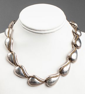 Vintage Taxco Mexican Silver & Vermeil Necklace