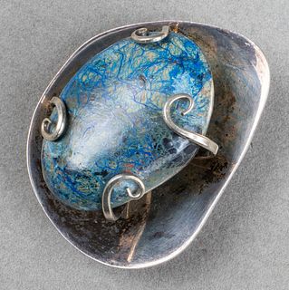 Vintage Taxco Silver Lapis Lazuli Pendant