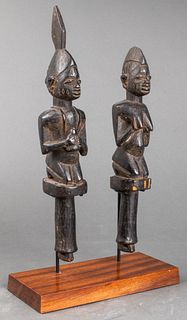 African Yoruba Male & Female Figural Dance Wands