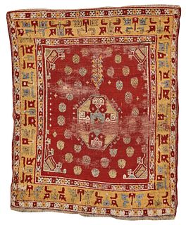 Anatolian Rug, mid 19th century; 4 ft. 6 in. 3 ft. 6 in.