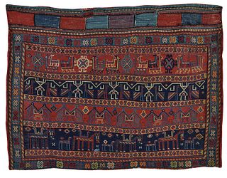 Luri Bag Front, Persia, mid 19th century; 3 ft. 2 in. x 2 ft. 5 in.