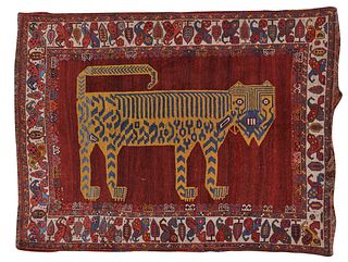 Rare Khamseh Tiger Rug, Persia, mid 19th century; 6 ft. 10 in. x 5 ft. 3 in.