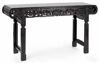 Chinese carved hardwood altar table, ca. 1910