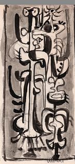Abstract figures, Ink and Graphite, John Ulbricht, 1940's