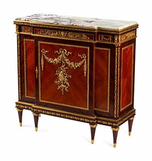 A Louis XVI Style Gilt Bronze Mounted Kingwood and Rosewood Cabinet