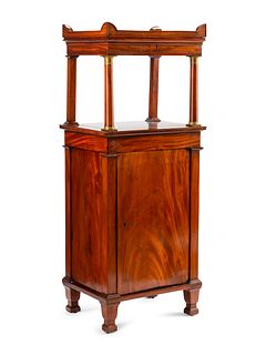 An Empire Style Mahogany and Marble-Inset Library Stand