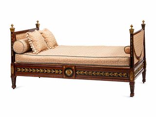 A Neoclassical Gilt Bronze Mounted Mahogany Daybed